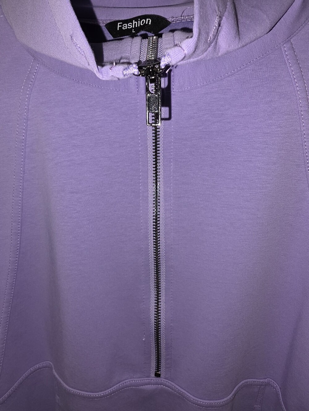 Womens Lilac Half-Zip Pullover Sweatshirt